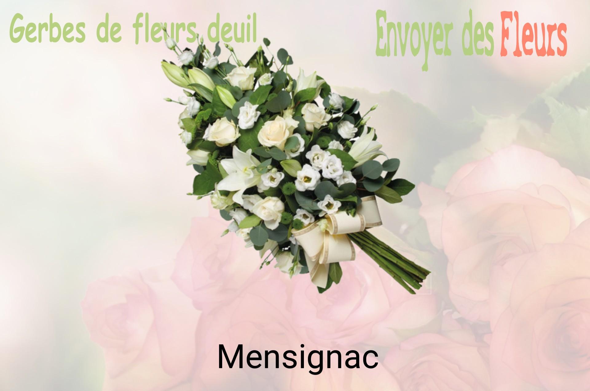 Gerbe de fleurs de deuil livrée à Mensignac